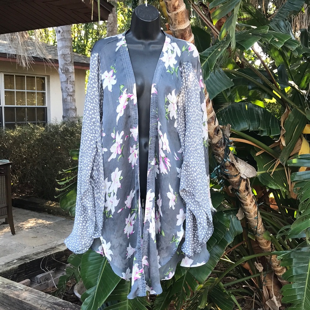 Celine Patchwork polkadot and floral duster or bathing suit cover up